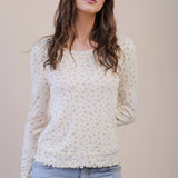 Lettuce Hem Floral Knit Top