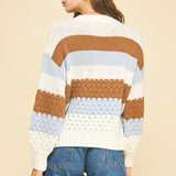 Color Block Embroidered Sweater