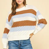 Color Block Embroidered Sweater