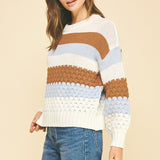 Color Block Embroidered Sweater