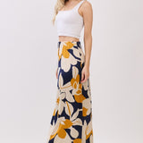 Side Zip Satin Midi Skirt