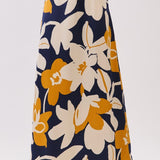 Side Zip Satin Midi Skirt