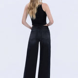 Olivia Stud Detail Wide Leg Jean (Vervet)