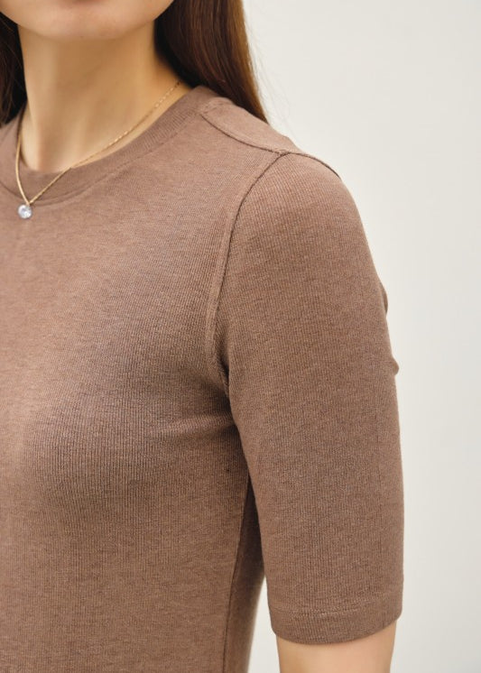 Classic Ribbed Half Sleeve Tee