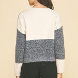 Color Block Yarn Knit Sweater