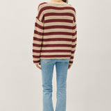 Drop Shoulder Crochet Knit Sweater