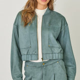 Easily Suede Bomber Jacket