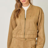 Easily Suede Bomber Jacket