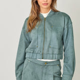 Easily Suede Bomber Jacket
