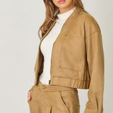 Easily Suede Bomber Jacket
