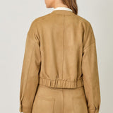 Easily Suede Bomber Jacket