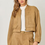 Easily Suede Bomber Jacket