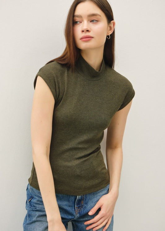 Classic Mockneck Ribbed Top
