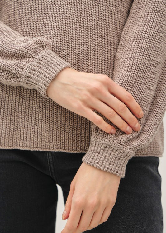 Balloon Sleeve Chunky Knit Sweater