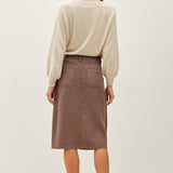 Tencel Blend Button Down Skirt