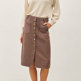 Tencel Blend Button Down Skirt