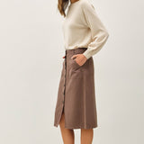 Tencel Blend Button Down Skirt