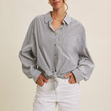 Oversized Pinstripe Button Down
