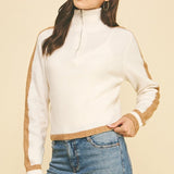 Front Zip Throwback Sweater
