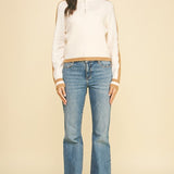 Front Zip Throwback Sweater
