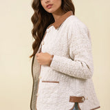 Contrast Collar Quilted Jacket