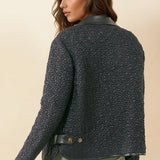 Contrast Collar Quilted Jacket