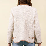 Contrast Collar Quilted Jacket