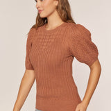 Cable Knit Short Sleeve Sweater