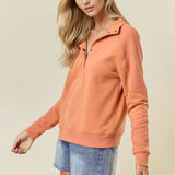 French Terry Mix Mock Sweatshirt