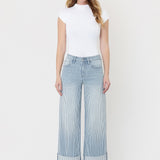 Olivia Cuff Cropped Wide Leg Jean (Vervet)
