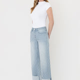 Olivia Cuff Cropped Wide Leg Jean (Vervet)