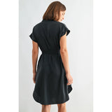 Self Tie Satin Midi Dress
