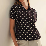 Polka Dot Pintuck Blouse