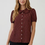 Peter Pan Collar Button Down Blouse