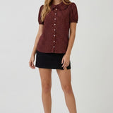 Peter Pan Collar Button Down Blouse