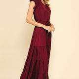 Satin Tiered Maxi Dress