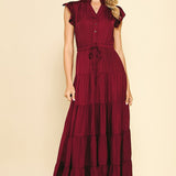 Satin Tiered Maxi Dress