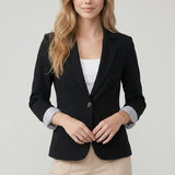 Stripe Lined One Button Blazer