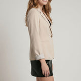 Stripe Lined One Button Blazer