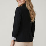 Stripe Lined One Button Blazer
