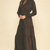 Paisley Print Tiered Maxi Dress