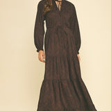 Paisley Print Tiered Maxi Dress