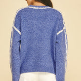Stitch Embroidered Knit Sweater