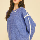 Stitch Embroidered Knit Sweater