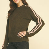 Striped Sleeve Knit Sweater