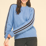 Striped Sleeve Knit Sweater