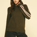 Striped Sleeve Knit Sweater