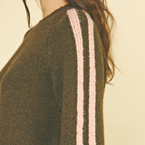 Striped Sleeve Knit Sweater