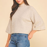 Wide Sleeve Mock Neck Sweater