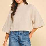 Wide Sleeve Mock Neck Sweater